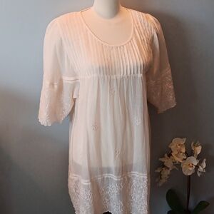 Papillon pale pink embroidered dress NWT